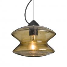Besa Lighting 1KX-ZENLT-EDIL-BK - Besa, Zen Cable Pendant, Latte Bubble, Black Finish, 1x8W LED Filament