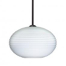Besa Lighting 1TT-491207-LED-BK - Besa Stem Pendant Pape 10 Bronze Opal Ribbed 1x9W LED