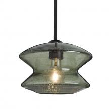 Besa Lighting 1TT-ZENMS-EDIL-BK - Besa, Zen Stem Pendant, Moss Bubble, Black Finish, 1x8W LED Filament