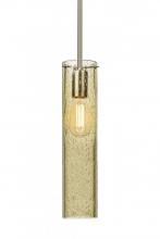 Besa Lighting 1TT-JUNI16GD-EDIL-SN - Besa, Juni 16 Stem Pendant, Gold Bubble, Satin Nickel, 1x4W LED Filament