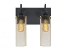 Besa Lighting 2WG-JUNI10GD-EDIL-BK - Besa Juni 10 Vanity, Gold Bubble, Black Finish, 2x7W LED Filament