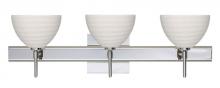 Besa Lighting 3SW-4679KR-LED-CR-SQ - Besa Wall With SQ Canopy Brella Chrome Chalk 3x5W LED