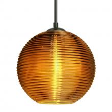 Besa Lighting J-461682-LED-BK - Besa Kristall 8 Pendant For Multiport Canopy Black Amber 1x9W LED