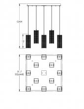Hammerton CHB0020-12-FB-F-C01-E2 - Downtown Mesh Square 12pc Multi-Pendant