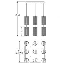 Hammerton CHB0019-09-CS-F-C01-E2 - Uptown Mesh Square Multi-Pendant-09