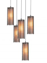 Hammerton CHB0020-09-NB-F-C01-L3 - Downtown Mesh w/Glass Square Pendant Chandelier