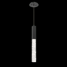 Hammerton LAB0060-01-MB-GC-C01-L3-RTS - Axis Single Pendant-Matte Black-Clear Textured Cast Glass-Cloth Braided Cord-Ready to Ship