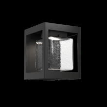 Hammerton ODB0076-01-TB-HC-L2 - Outdoor Square Box Sconce-Textured Black-Blown Glass