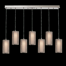 Hammerton PLB0019-05-FB-F-C01-E2 - Uptown Mesh Linear Multi-Pendant-05-Novel Brass-Frosted Glass-Cloth Braided Cord-LED 3000K