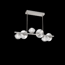 Hammerton PLB0089-T6-BS-C-001-L1 - Mesa 6pc Twisted Branch-Beige Silver-Clear Blown Glass-Threaded Rod Suspension-LED 2700K