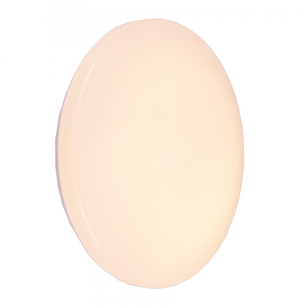 Sunrise 18-Watt French White Finish Integrated LEd Circle Wall Sconce / Ceiling Light 13 in. Dia x 3