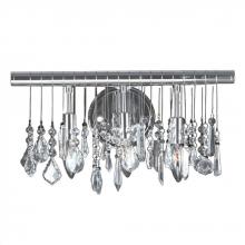 Worldwide Lighting Corp W23110C16 - Nadia 3-Light Chrome Finish and Clear Crystal Vanity Linear Wall Sconce Light 16 in. W x 10 in. H