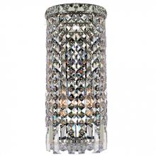 Worldwide Lighting Corp W23611C8 - Cascade 2-Light Chrome Finish Crystal Rounded Wall Sconce Light 8 in. W x 18 in. H ADA