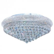 Worldwide Lighting Corp W33011C28 - Empire 15-Light Chrome Finish and Clear Crystal Flush Mount Ceiling Light 28 in. Dia x 13 in. H Extr