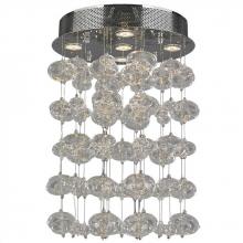 Worldwide Lighting Corp W33153C16 - Effervescence 5-Light Halogen Chrome Finish Blown Glass Bubble Flush Mount Ceiling Light 16 in. Dia 