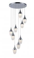 Worldwide Lighting Corp W33838C18 - droplet 22.5-Watt Polished Chrome Finish Integrated LEd Clear Multi Light Pendant 3000K 18 in. Dia x