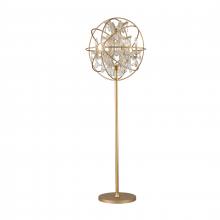 Worldwide Lighting Corp W63190MG24-CL - Armillary 24 in. Dia x 69 in. H  Matte Gold Finish with Clear Crystal Foucault&#39;s Orb Table Lamp 