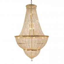 Worldwide Lighting Corp W83032G36 - Empire Collection 24 Light Gold Finish Crystal Chandelier 36&#34; d x 59&#34; H Round Large