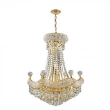 Worldwide Lighting Corp W83074G20 - Empire 12-Light Gold Finish and Clear Crystal Chandelier 20 in. Dia x 26 in. H