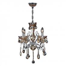 Worldwide Lighting Corp W83109C20-AM - Kronos Collection 4 Light Chrome Finish and Amber Crystal Chandelier 20&#34; D x 24&#34; H Medium