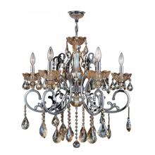 Worldwide Lighting Corp W83109C26-AM - Kronos Collection 6 Light Chrome Finish and Amber Crystal Chandelier 26&#34; D x 24&#34; H Large