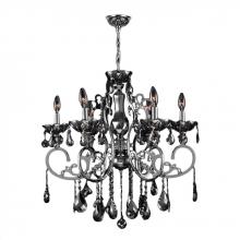 Worldwide Lighting Corp W83109C26-CH - Kronos Collection 6 Light Chrome Finish and Chrome Crystal Chandelier 26&#34; D x 24&#34; H Large