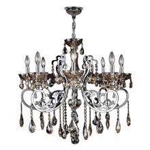 Worldwide Lighting Corp W83109C30-GT - Kronos Collection 8 Light Chrome Finish and Golden Teak Crystal Chandelier 30&#34; D x 26&#34; H Lar