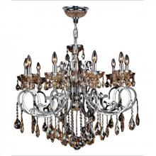 Worldwide Lighting Corp W83109C36-AM - Kronos Collection 10 Light Chrome Finish and Amber Crystal Chandelier 36&#34; D x 28&#34; H Large
