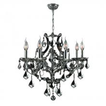 Worldwide Lighting Corp W83118C26-BL - Lyre Collection 8 Light Chrome Finish and Black Crystal Chandelier 26&#34; D x 22&#34; H Large