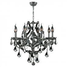 Worldwide Lighting Corp W83118C26-CH - Lyre Collection 8 Light Chrome Finish and Chrome Crystal Chandelier 26&#34; D x 22&#34; H Large