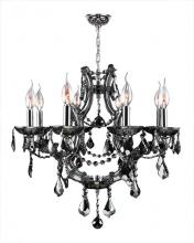 Worldwide Lighting Corp W83118C26-SM - Lyre Collection 8 Light Chrome Finish and Smoke Crystal Chandelier 26&#34; D x 22&#34; H Large