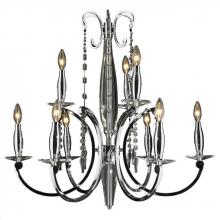 Worldwide Lighting Corp W83155C29 - Innsbruck Collection 9 Light Chrome Finish Crystal Chandelier 29&#34; D x 26&#34; H Two 2 Tier Large