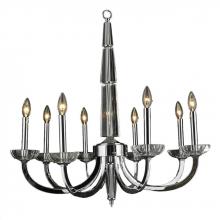Worldwide Lighting Corp W83158C30 - Innsbruck Collection 8 Light Chrome Finish and Clear Crystal Candle Chandelier 30&#34; D x 30&#34; H