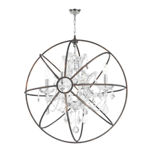 Worldwide Lighting Corp W83190C24-CL - Armillary 4-Light dark Bronze Finish and Clear Crystal Foucault's Orb Chandelier 24 in. Dia Larg