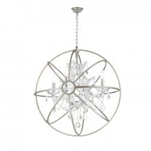 Worldwide Lighting Corp W83190MN24-CL - Armillary 4-Light Matte Nickel Finish and Clear Crystal Foucault&#39;s Orb Chandelier 24 in. Dia Lar