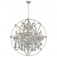 Worldwide Lighting Corp W83191MN33-CL - Armillary 13-Light Matte Nickel Finish and Clear Crystal Foucault&#39;s Orb Chandelier 33 in. Dia x 