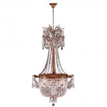 Worldwide Lighting Corp W83355FG24-CL - Winchester 4-Light French Gold Finish and Clear Crystal Chandelier 24 in. Dia x 40 in. H Medium