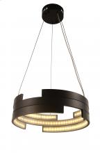 Worldwide Lighting Corp W83468MB16 - Nexus 44-Watt Matte Black Finish Integrated LEd Circular Ring Chandelier Light 3000K 16 in. Dia x 96