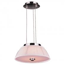 Worldwide Lighting Corp W83953C12-WH - Alice Collection 5 Light LED Chrome Finish with White String Empire Shade Pendant 12&#34; D x 4&#34;