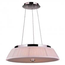 Worldwide Lighting Corp W83953C20-WH - Alice Collection 9 Light LED Chrome Finish with White String Empire Shade Pendant 20&#34; D x 4&#34;