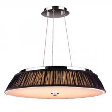 Worldwide Lighting Corp W83953C24-BK - Alice Collection 12 Light LED Chrome Finish with Black String Empire Shade Pendant 24&#34; D x 4&#34