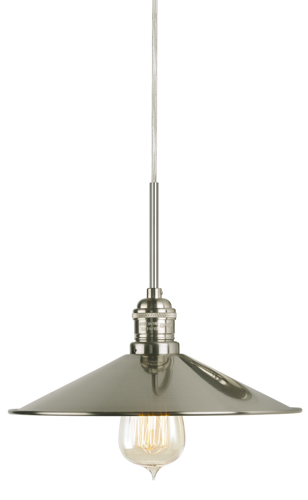 Pendant Dim Sum II Polished Nickel  Red Cord