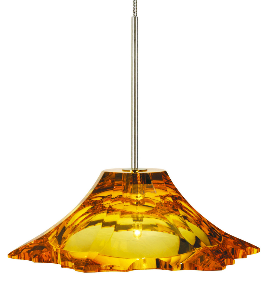Pendant Peak Crystal Amber Bronze G4 Xenon 20W Monopoint Canopy