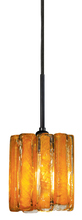 Stone Lighting PD162AMBZRT6BBL - Pendant Xylo Amber Glass Bronze Black Cord 120v 60W Retro Edison