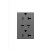 Legrand ARTRUSB20PD30M4 - adorne® 20A Tamper-Resistant Ultra-Fast Plus Power Delivery USB Type-C/C Outlet, Plus-Size