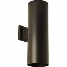 Progress P560293-020-30 - 6&#34; LED Outdoor Up/Down Modern Antique Bronze Wall Cylinder with Glass Top Lense