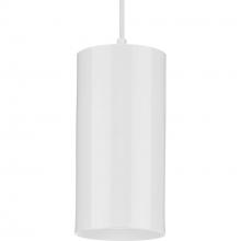 Progress P500356-030 - 6&#34;  White Outdoor Aluminum Cylinder Cord-Mount Hanging Light