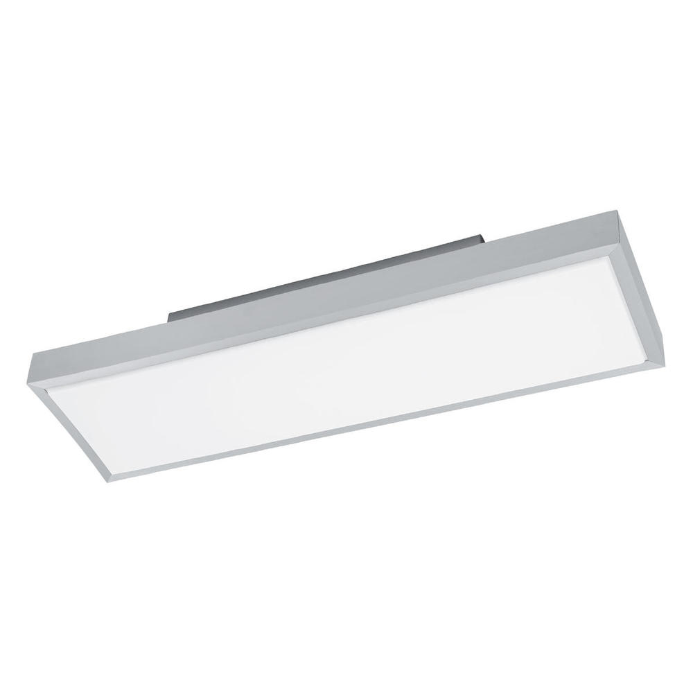 1 LT Integrated LED Ceiling Light w/ Brushed Aluminum Finish & White Plastic Shade
