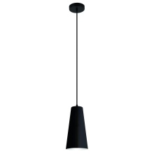 Eglo 205651A - 1 LT Mini Pendant With Structured Black Finish and Structured Black Exterior and White Interior