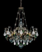 Schonbek 1870 3587-22OS - Renaissance Rock Crystal 8 Light 120V Pendant in Heirloom Gold with Olivine & Smoke Quartz Crystal